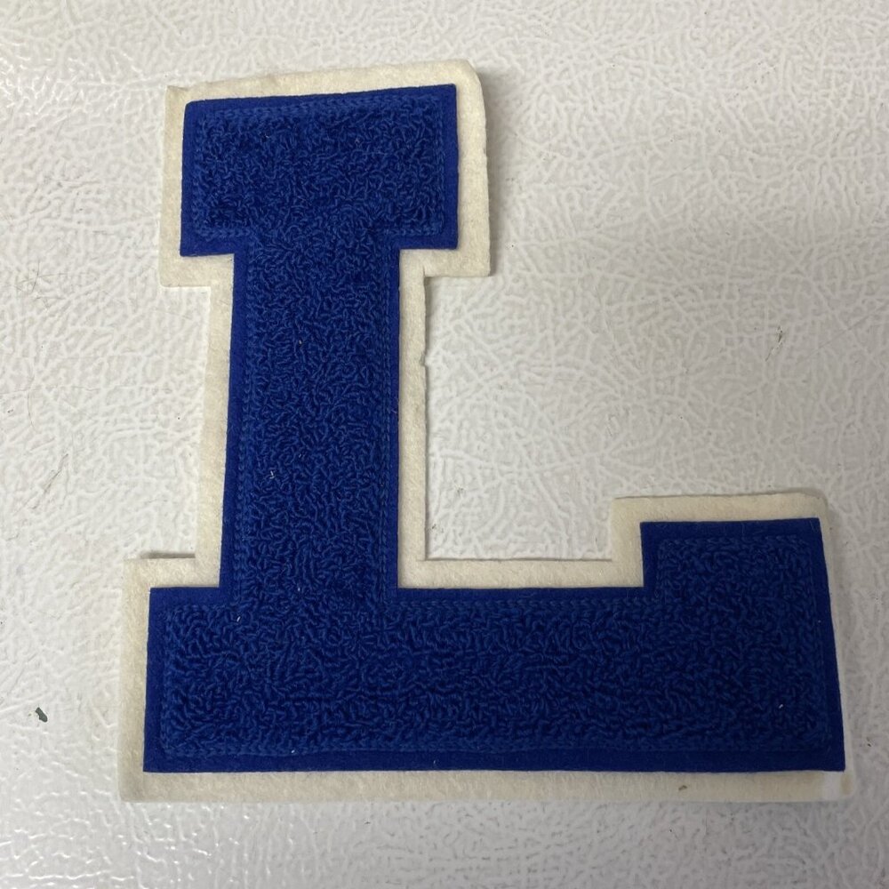 VTG Capital Letter L for Lettermans Jacket High School College Sports Blue White